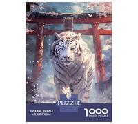 Jigsaw Puzzles for Teenagers 1000 Sakura Tiger Torii Path Teenager Puzzles Relax Games Pattern Assembly Deal As Gifts for The Whole Family 52x38cm/1000pcs