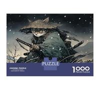 Jigsaw Puzzles for Teenagers 1000 Samurai Cat Jigsaw Puzzle DIY Toys Difficult Hard Deal As Gifts for The Whole Family 52x38cm/1000pcs