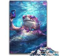 Jigsaw Puzzles for Teenagers 1000 Shark Selfie 1000 Pieces for Adults,Family Entertainment Toys with Matching Poster And Trivia Sheet (26x38cm)