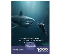 Jigsaw Puzzles for Teenagers 1000 Shark State of Mind Jigsaws for Adults Brain Teaser Game Presents for Women Unique Birthday And Gifts 52x38cm/1000pcs