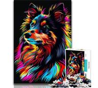 Jigsaw Puzzles for Teenagers 1000 Shetland Sheepdog Teenager Puzzles,Challenging Game for Is Ideal As A Gift for The Whole Family 26x38cm