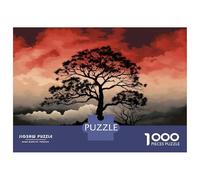 Jigsaw Puzzles for Teenagers 1000 Silhouette Tree Sunset Landscape Jigsaw Fun Games Perfect Decoration Deal As Gifts for The Whole Family 38x26cm/1000pcs