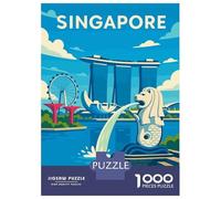 Jigsaw Puzzles for Teenagers 1000 Singapore Travel Adult Jigsaw Puzzle Hands-on Game Enhance Memory for Birthday, Chrismas 52x38cm/1000pcs