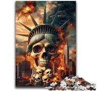 Jigsaw Puzzles for Teenagers 1000 Skeleton Statue of Liberty 1000 Piece Puzzle,Learning Educational Toys Family Games Gifts for Friends And Family (50x75cm)