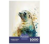 Jigsaw Puzzles for Teenagers 1000 Sleek Seal Watercolor Adult Jigsaw Puzzle Brain Teaser Game Hand Speed Race for Birthday, Chrismas 38x26cm/1000pcs