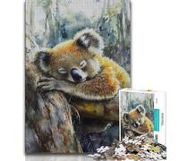 Jigsaw Puzzles for Teenagers 1000 Sleeping Koala,Educational Games Home Decoration Educational Game for Birthday,Chrismas 38x26cm
