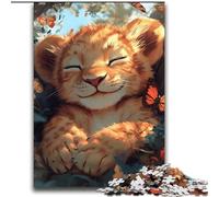Jigsaw Puzzles for Teenagers 1000 Sleeping Lion Cub,Brain Intelligence Challenge Addictive Toys Birthday Present,Gifts,Wall Art 38X52CM