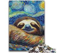 Jigsaw Puzzles for Teenagers 1000 Sloth Night Sky Stress Reliever Staycation Kill Time Perfect Decoration for Age 14+ 50x75cm