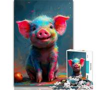 Jigsaw Puzzles for Teenagers 1000 Smiling Cute Piggy 1000 Piece Jigsaw,Family Activity Fun at Home Activities, Birthday Present,Travel Gifts (size 75x50cm)