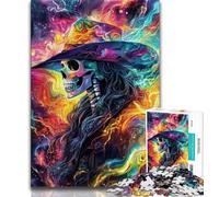 Jigsaw Puzzles for Teenagers 1000 Smoky Skull Adult Jigsaw,for Educational Game Challenge Toy Unique Home Decor And Gifts (size 75x50cm)