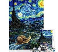 Jigsaw Puzzles for Teenagers 1000 Snail's Starry Night Journey Family Game Pattern Assembly DIY Toys with Fully Interlocking Randomly Shaped Pieces (50x75cm)