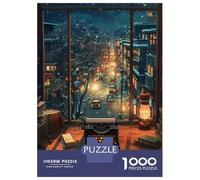 Jigsaw Puzzles for Teenagers 1000 Snowy Night View Jigsaws for Adults Brain Teaser Game Presents for Women Unique Birthday And Gifts 52x38cm/1000pcs