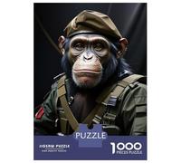 Jigsaw Puzzles for Teenagers 1000 Soldier Chimpanzee Funny Adult Puzzles Hands-on Game Pattern Assembly Deal As Gifts for The Whole Family 52x38cm/1000pcs
