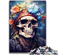Jigsaw Puzzles for Teenagers 1000 Soulful Harmony Skull for Age 14 Years And over Family Games Christmas Game Presents for Women 26x38cm