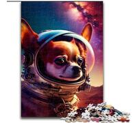 Jigsaw Puzzles for Teenagers 1000 Space Chihuahua, Suitable for People Aged 14 And Above Educational Games Secret Santa Gifts (Size 50x75cm)
