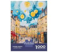 Jigsaw Puzzles for Teenagers 1000 Starry Night Paris Print Jigsaw for Adults Family Games Pattern Assembly Help The Brain Exercise 38x26cm/1000pcs