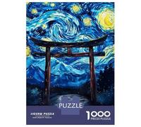 Jigsaw Puzzles for Teenagers 1000 Starry Night Torii Gateway Adult Puzzles Hands-on Game Pattern Assembly Deal As Gifts for The Whole Family 70x50cm/1000pcs