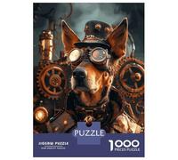 Jigsaw Puzzles for Teenagers 1000 Steampunk Dog Doberman Puzzle for Adults Anti-Stress Toys Difficult Hard Deal As Gifts for The Whole Family 52x38cm/1000pcs