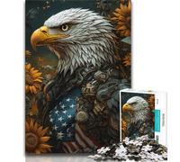 Jigsaw Puzzles for Teenagers 1000 Sunflower Eagle Teenager Puzzles,Challenging Game for Is Ideal As A Gift for The Whole Family 26x38cm