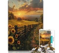 Jigsaw Puzzles for Teenagers 1000 Sunflower Farm Teenager Puzzles,Challenging Game for Is Ideal As A Gift for The Whole Family 26x38cm
