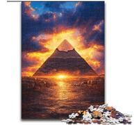 Jigsaw Puzzles for Teenagers 1000 Sunset Pyramid, Learning Educational for Is Ideal As A Gift for The Whole Family (Size 26x38cm)