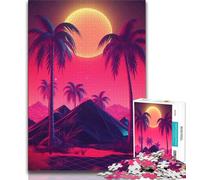 Jigsaw Puzzles for Teenagers 1000 Synthwave Sunset Melodies Teenager Jigsaw,Educational Stress Relief Toy Gifts for Friends And Family (size 38x26cm)