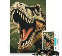 Jigsaw Puzzles for Teenagers 1000 T-Rex Dinosaur Tight Cut Fun Creative Brain Play Relax Fun Time Xmas Art Gift (38x52cm)
