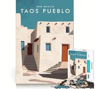 Jigsaw Puzzles for Teenagers 1000 Taos Pueblo New Mexico Tight Cut Fun Creative Brain Play Relax Fun Time Xmas Art Gift (38x52cm)