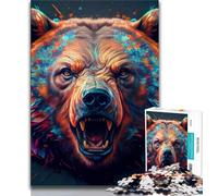 Jigsaw Puzzles for Teenagers 1000 The Mighty Bear Adult Puzzles,Stress Reliever Staycation Kill Time Parent-child Interaction 38x26cm