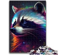 Jigsaw Puzzles for Teenagers 1000 The Naughty Raccoon for Age 14 Years And over Family Games Christmas Game Presents for Women 26x38cm