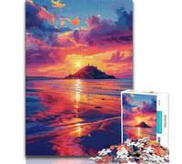 Jigsaw Puzzles for Teenagers 1000 The Sea at Sunset Adult Jigsaw,Challenging Family Activity Games DIY Toy for Home Wall Decor Gifts (size 38x26cm)