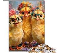 Jigsaw Puzzles for Teenagers 1000 Three Little Chickens for And 14 Years And over Educational Challenge Fun Activities at Home, Birthday Gifts, Travel Gifts (size 26x38cm)
