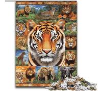 Jigsaw Puzzles for Teenagers 1000 Tiger Collage, Decompressing Intellectual Educational Toy Birthday Present, Gifts, Wall Art (Size 26x38cm)