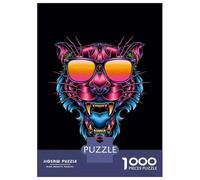 Jigsaw Puzzles for Teenagers 1000 Tiger Face Art Print-2 Jigsaw for Adults Family Games Pattern Assembly Help The Brain Exercise 38x26cm/1000pcs