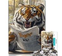Jigsaw Puzzles for Teenagers 1000 Tiger Reading A Newspaper Teenager Jigsaw,Educational Stress Relief Toy Gifts for Friends And Family (size 75x50cm)