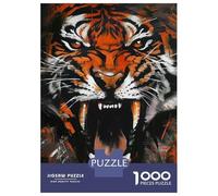 Jigsaw Puzzles for Teenagers 1000 Tiger Roar Painting Puzzles for Adults Hands-on Game Stress Reliever Help The Brain Exercise 52x38cm/1000pcs