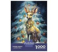Jigsaw Puzzles for Teenagers 1000 Tiny Reindeer Christmas Puzzles for Adults DIY Toys Birthday Present Deal As Gifts for The Whole Family 38x26cm/1000pcs