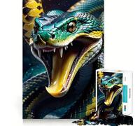 Jigsaw Puzzles for Teenagers 1000 Toxic Poison Snake Tight Cut Fun Creative Brain Play Relax Fun Time Xmas Art Gift(38x26cm)