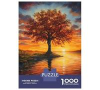 Jigsaw Puzzles for Teenagers 1000 Tree by Sunset at Autumn Jigsaws for Adults Brain Teaser Game Presents for Women Unique Birthday And Gifts 70x50cm/1000pcs