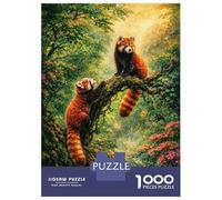 Jigsaw Puzzles for Teenagers 1000 Two Red Pandas in A Lush Forest Puzzle for Adults Brain Teaser Game Analysis And Logic Stress Reduction Gifts 52x38cm/1000pcs