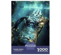Jigsaw Puzzles for Teenagers 1000 Underwater Alligator Close-up Adult Jigsaw Puzzle Relax Games Difficult Challenge Unique Birthday And Gifts 70x50cm/1000pcs