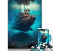 Jigsaw Puzzles for Teenagers 1000 Underwater World 1000 Piece Puzzle,Stress Reliever Staycation Kill Time Wishlist with Santa Claus 75x50cm