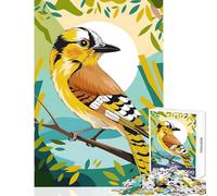 Jigsaw Puzzles for Teenagers 1000 Vibrant Plumage The Sunflower Yellow Bird Jay Puzzle For Teenagers Family Activities Educational Challenge Gifts for Friends And Family (38x26cm)