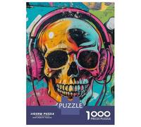 Jigsaw Puzzles for Teenagers 1000 Vibrant Skull Graffiti -2 Jigsaw Fun Games Perfect Decoration Deal As Gifts for The Whole Family 70x50cm/1000pcs