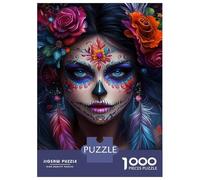 Jigsaw Puzzles for Teenagers 1000 Vibrant Sugar Skull Art -2 Puzzle for Adults Brain Teaser Game Analysis And Logic Stress Reduction Gifts 70x50cm/1000pcs