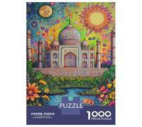 Jigsaw Puzzles for Teenagers 1000 Vibrant Taj Mahal Artistry Jigsaw Fun Games Perfect Decoration Deal As Gifts for The Whole Family 70x50cm/1000pcs
