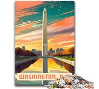 Jigsaw Puzzles for Teenagers 1000 Washington DC 1000 Piece Puzzle,Stress Reliever Staycation Kill Time Wishlist with Santa Claus (50x75cm)