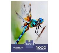 Jigsaw Puzzles for Teenagers 1000 Watercolor Dragonfly on Branch Adult Puzzles Hands-on Game Pattern Assembly Deal As Gifts for The Whole Family 38x26cm/1000pcs