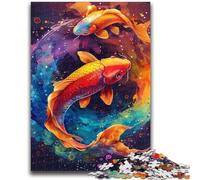 Jigsaw Puzzles for Teenagers 1000 Watercolor Goldfish 1000 Pieces for Adults,Family Entertainment Toys with Matching Poster And Trivia Sheet (26x38cm)