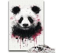 Jigsaw Puzzles for Teenagers 1000 Watercolor Panda 1000 Pieces for Adults,Family Entertainment Toys with Matching Poster And Trivia Sheet (75x50cm)